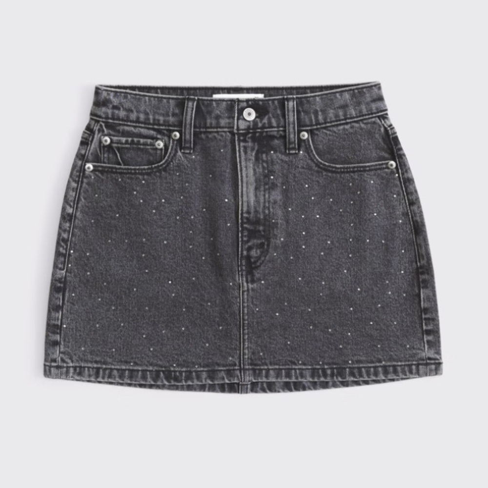 Abercrombie & Fitch Denim Mini Skirt with Rhinestones, 23